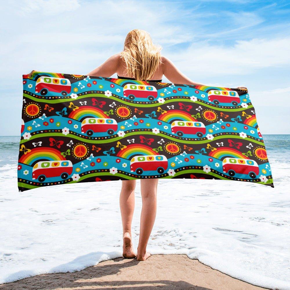Towel - HIPPIE DAY rainbow - Colorful hippie print Default Title