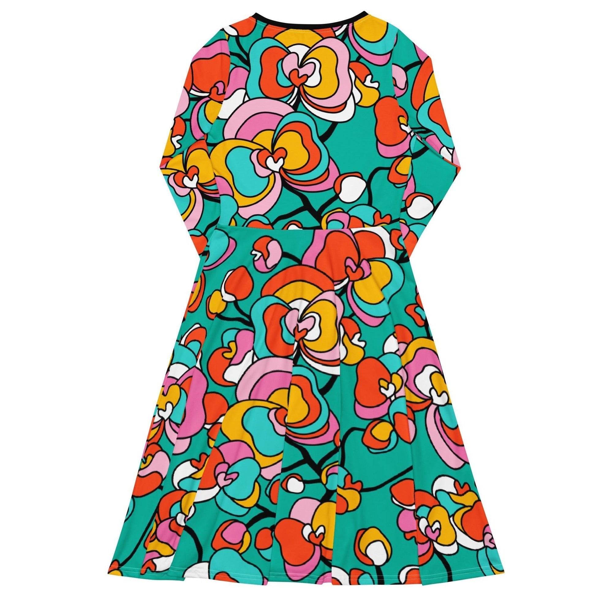 Midi dress - JUBILEE mint - Groovy bloom print
