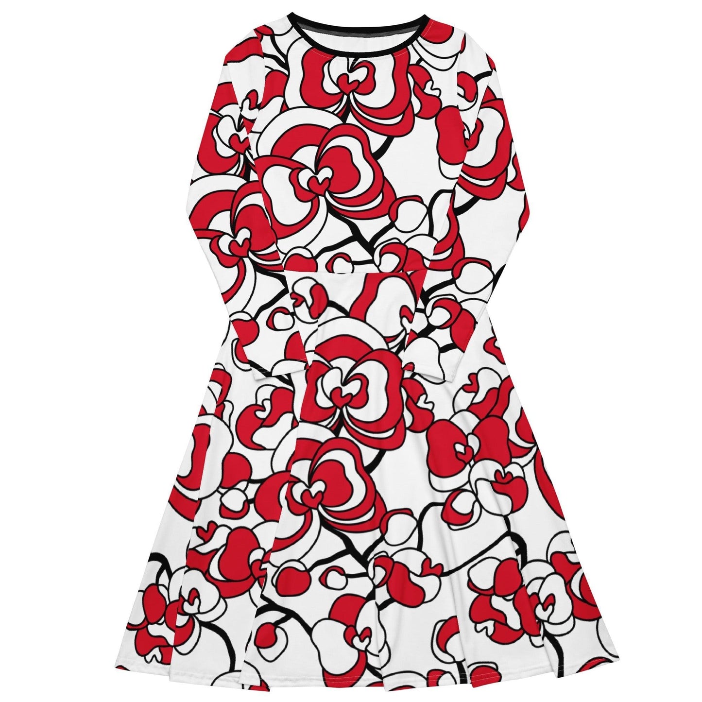 Midi dress - JUBILEE simply red - Groovy bloom print 6XL