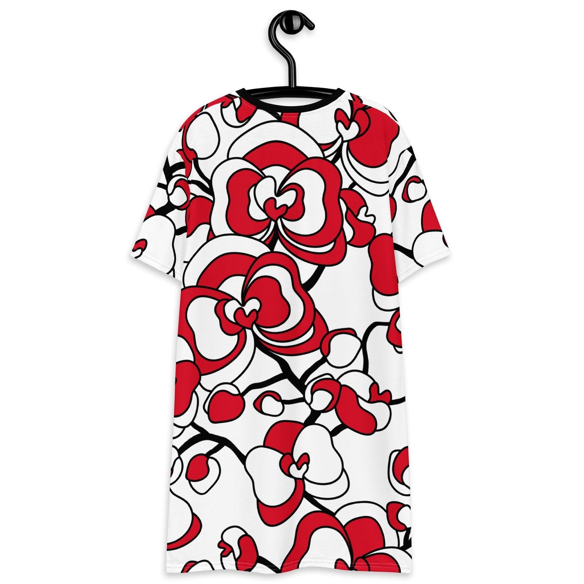 T-shirt dress - JUBILEE simply red - Groovy bloom print