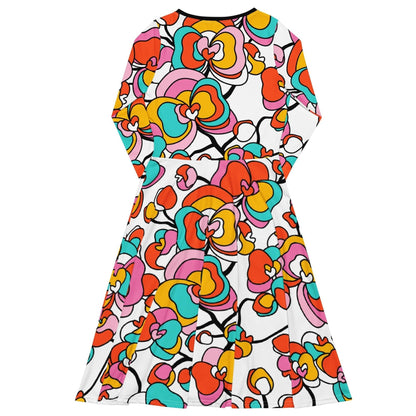 Midi dress - JUBILEE white - Groovy bloom print