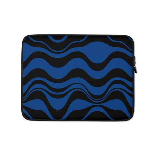 Laptop Sleeve - ENERGY WAVES blue black | SHALMIAK