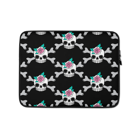 Laptop Sleeve - SKULLROSE black | SHALMIAK
