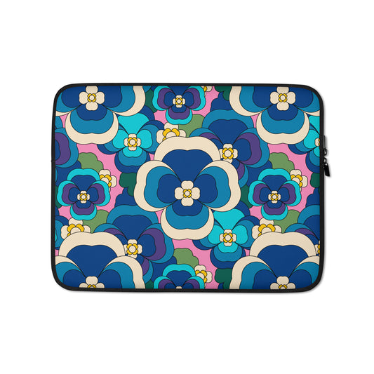 Laptop Sleeve - PANSY FANTASY blue pink | SHALMIAK