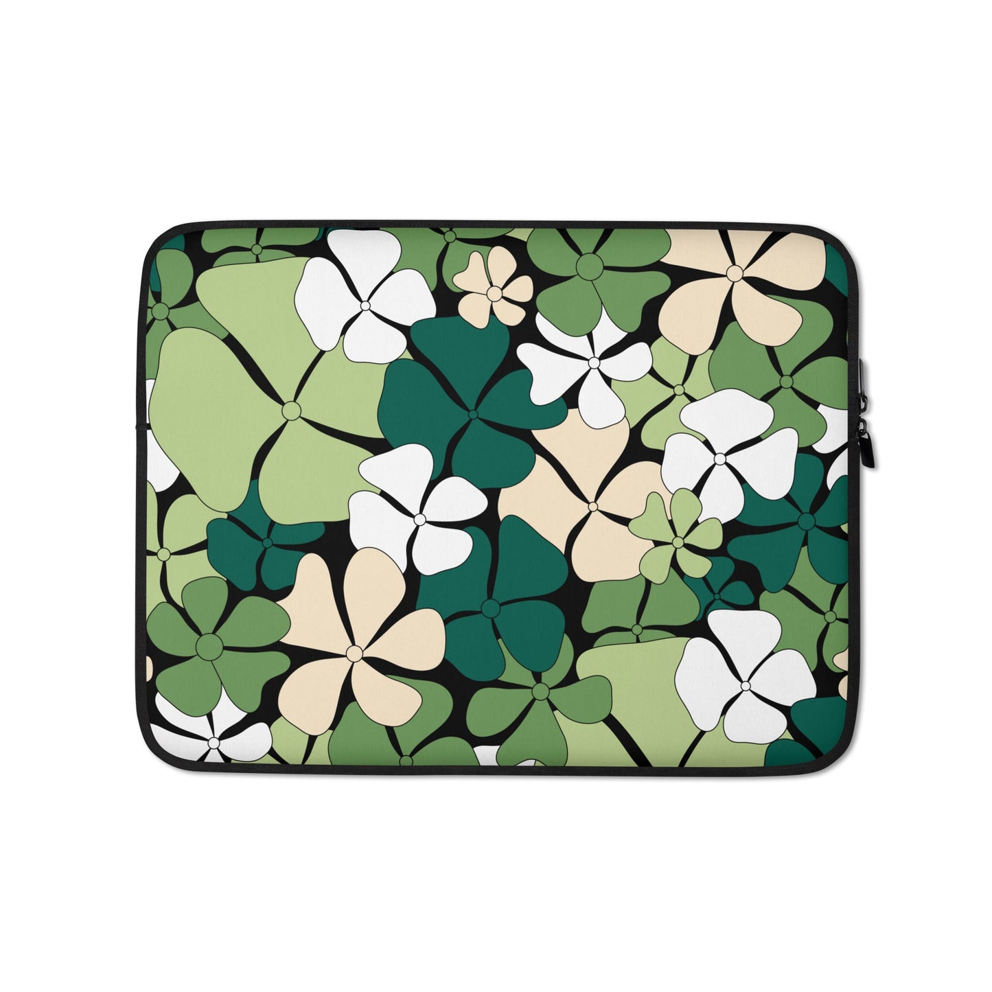 Laptop Sleeve - ADELIE green - Wild Floral Print