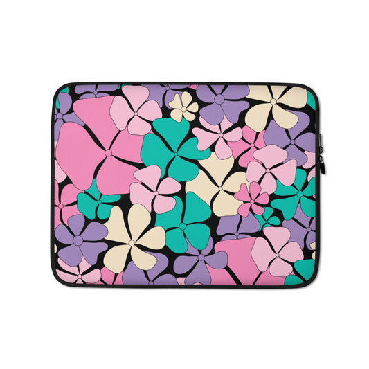 Laptop Sleeve - ADELIE pink mint - Wild Floral Print