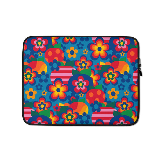 Laptop sleeve - APPLEMANIA blue - Playful apple print 13″