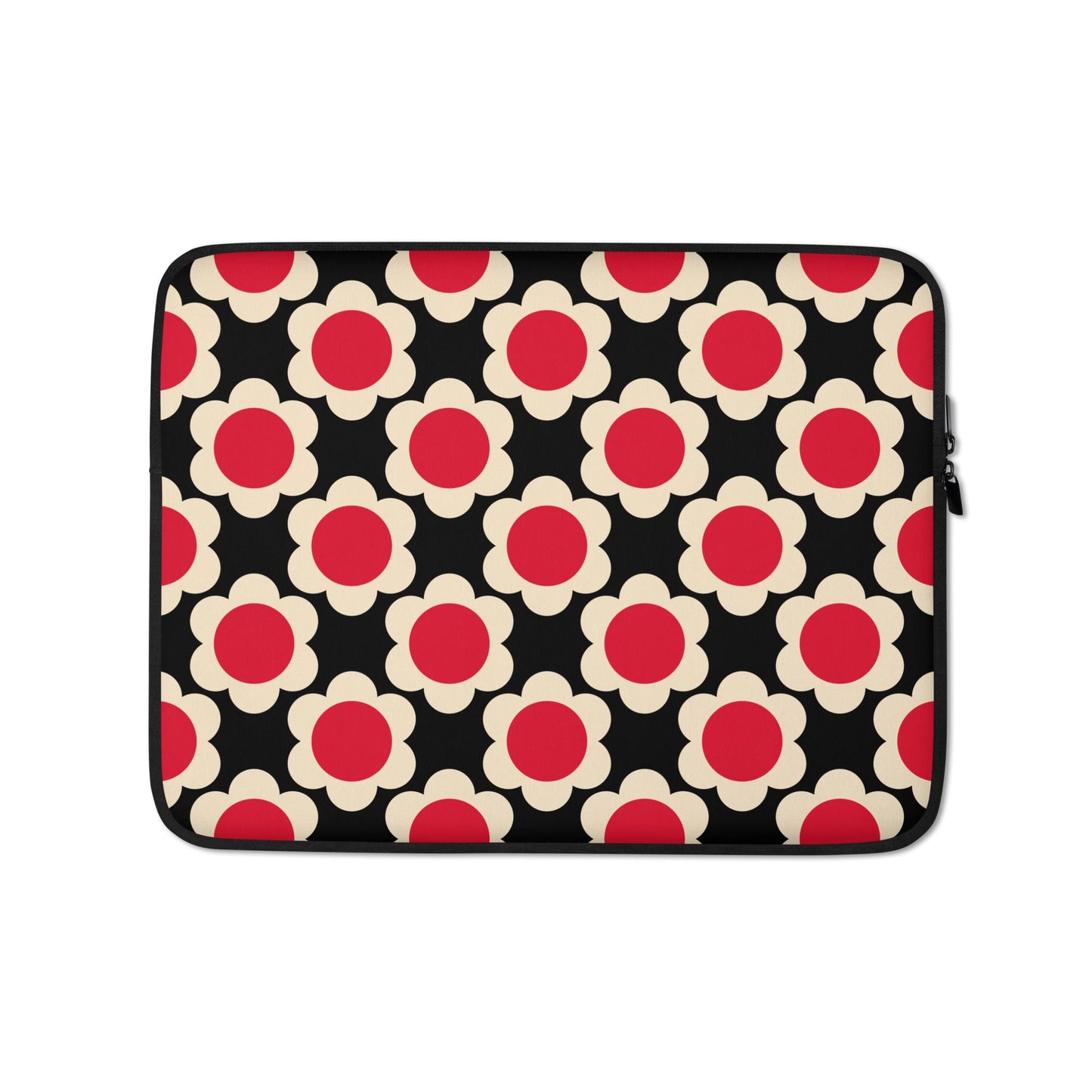 Laptop sleeve - ELLIE red black - Classic floral print 13″
