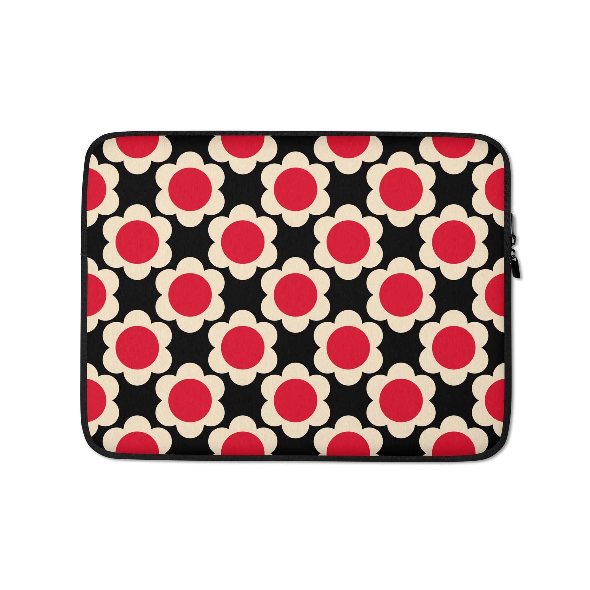 Laptop sleeve - ELLIE red black - Classic floral print 13″