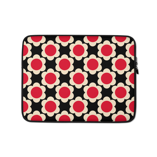 Laptop sleeve - ELLIE red black - Classic floral print 13″