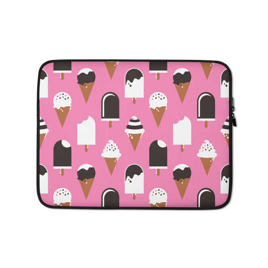 Laptop sleeve - JÄDE pink - Happy ice cream print 13″