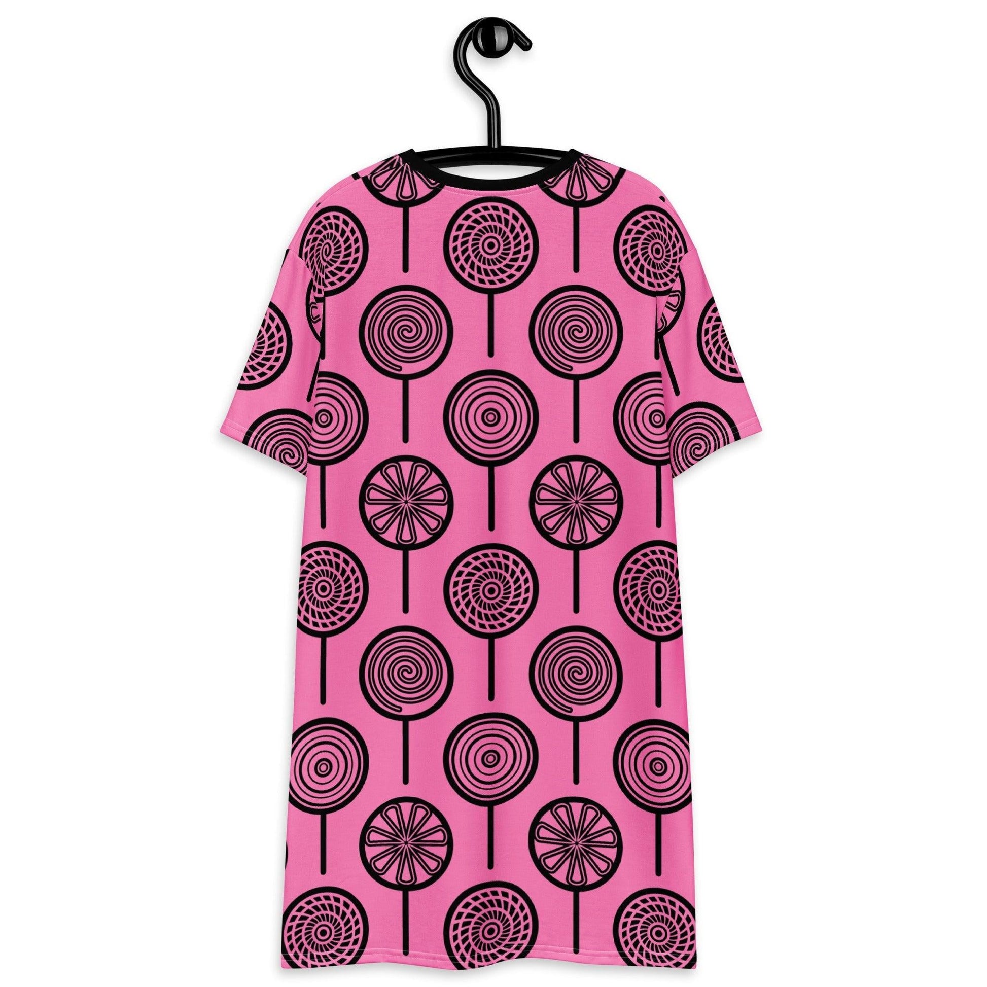 T-shirt dress - LOLLY pink - Retro lollipop print