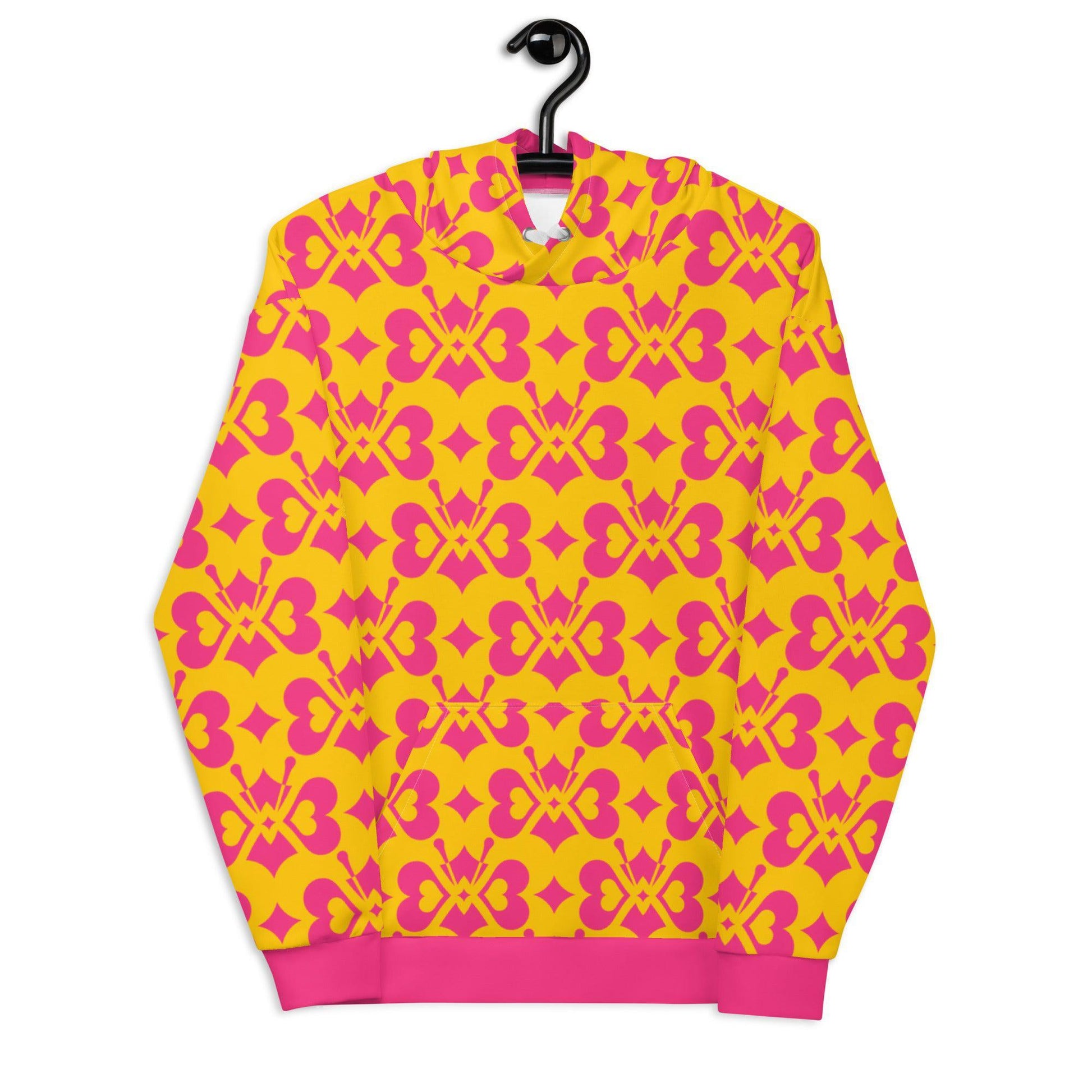 Hoodie - LOVE BUTTERFLY yellow pink