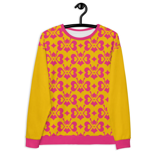 Sweatshirt - LOVE BUTTERFLY yellow pink