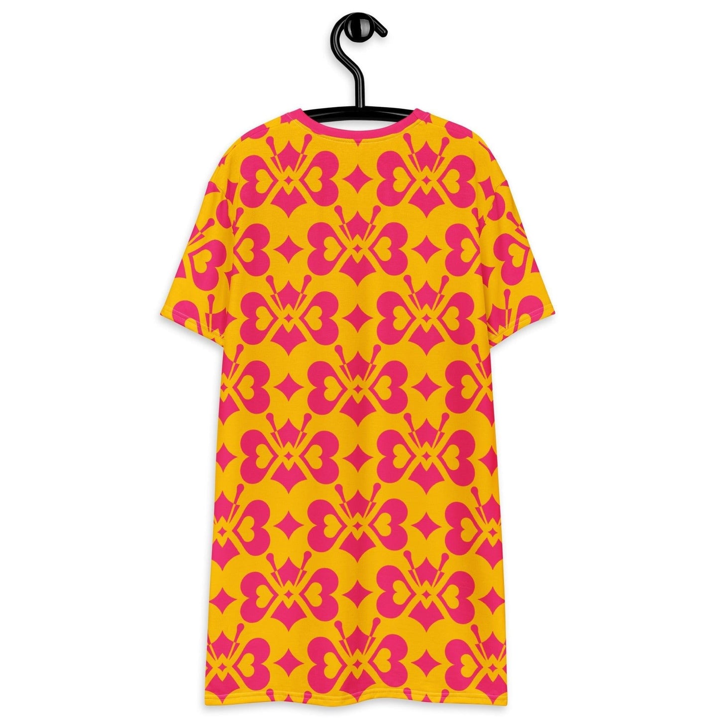 T-Shirt Dress - LOVE BUTTERFLY yellow pink