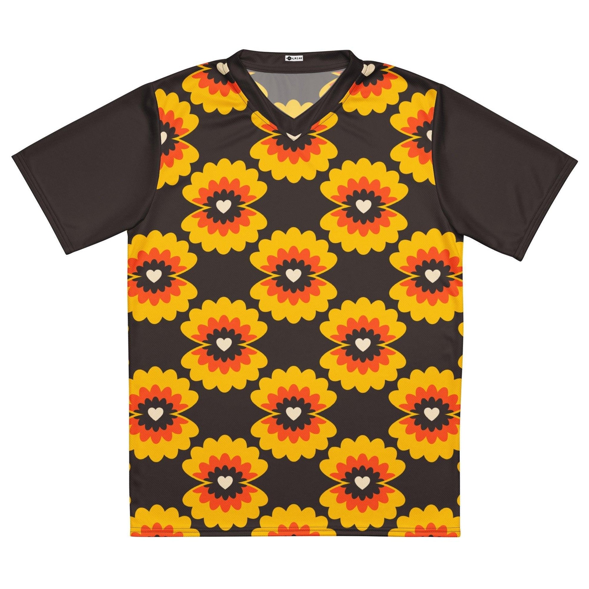 Sports Jersey - LOVE PEARL orange brown - Pearls and hearts print 6XL