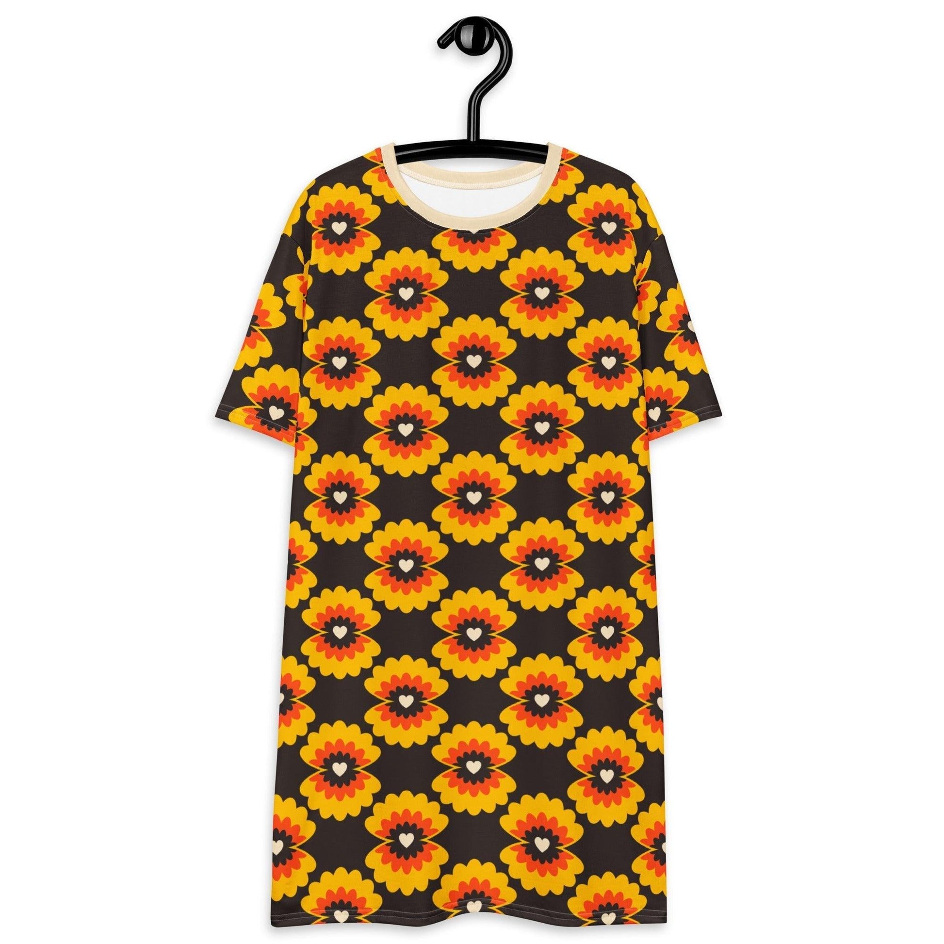 T-Shirt Dress - LOVE PEARL orange brown