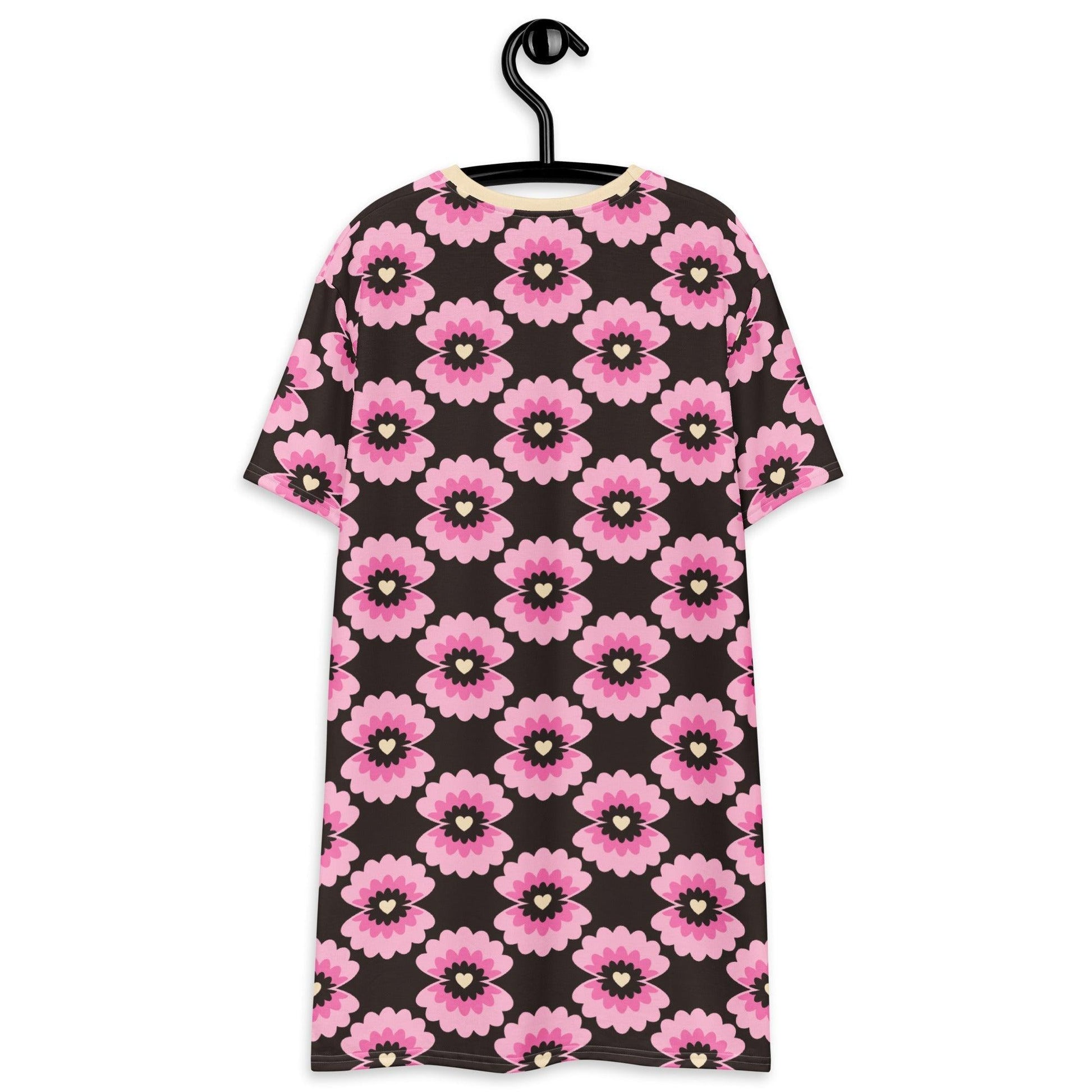 T-Shirt Dress - LOVE PEARL pink brown