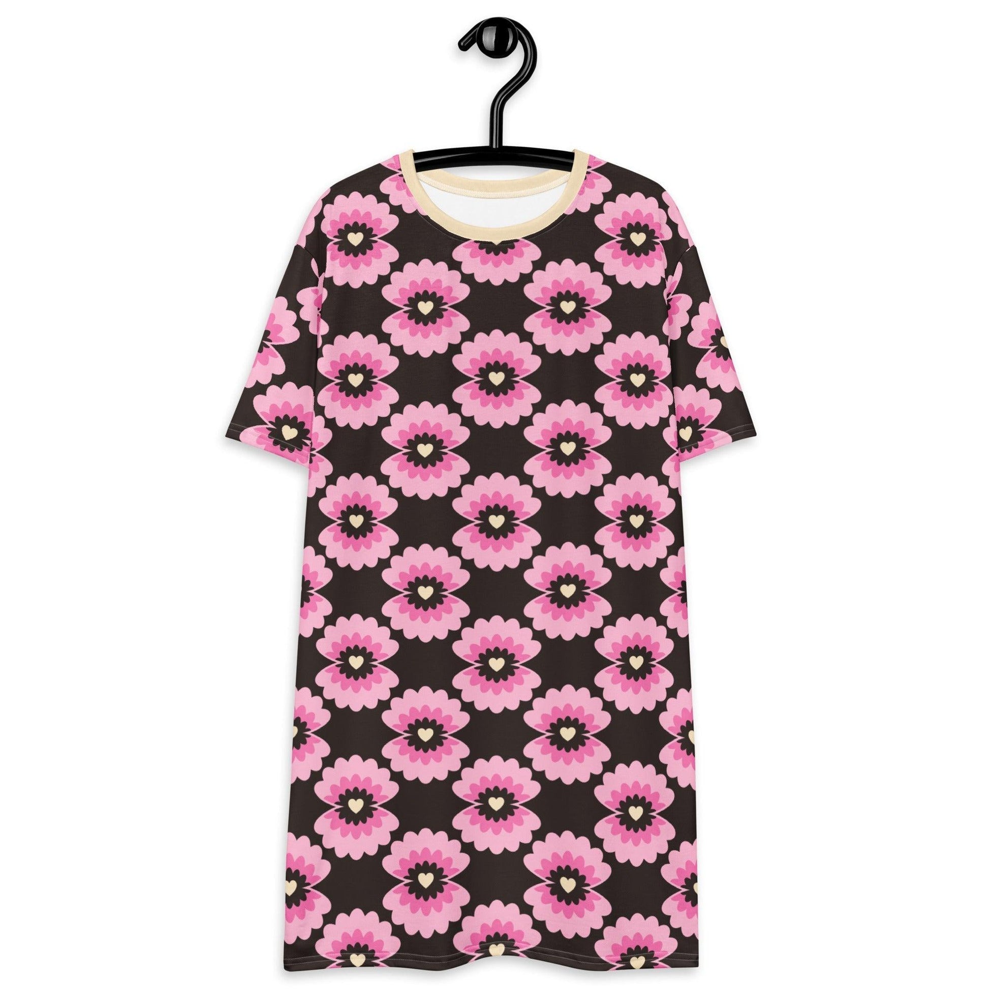 T-Shirt Dress - LOVE PEARL pink brown