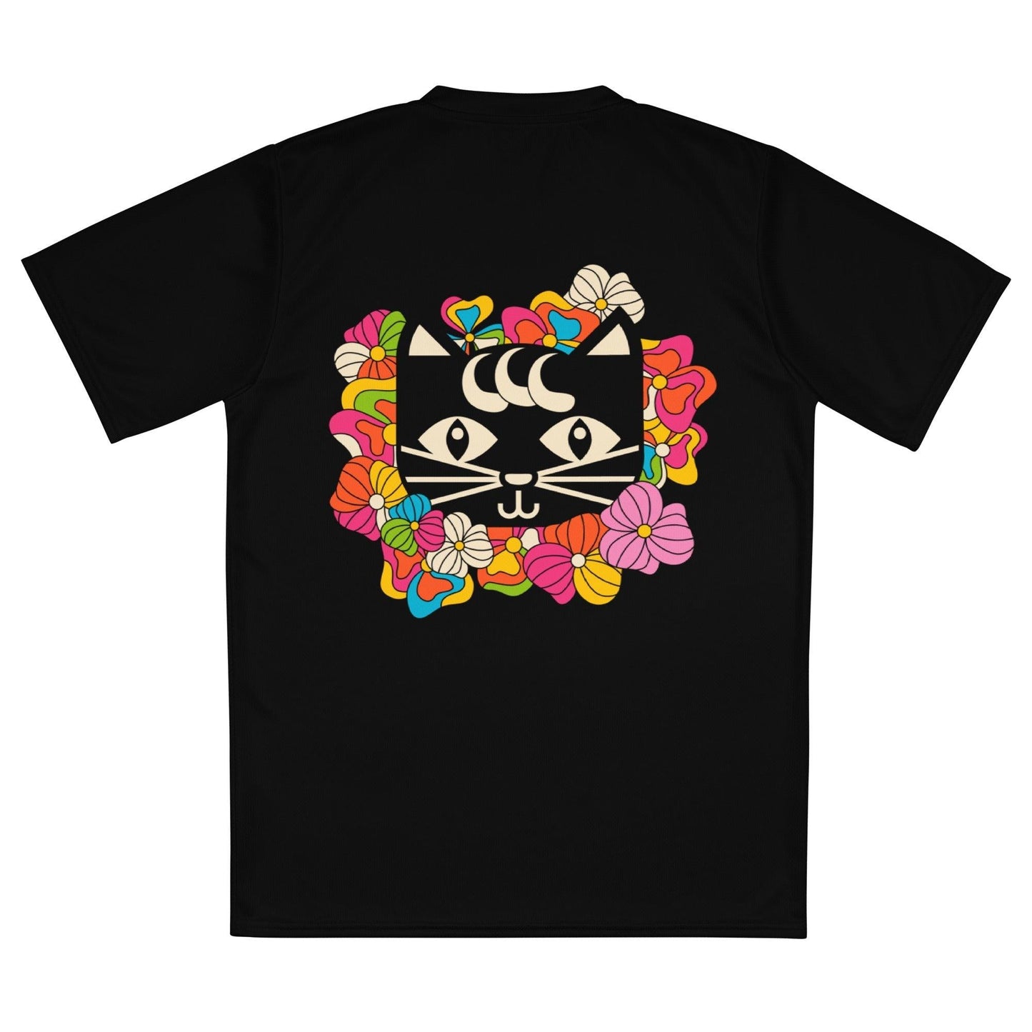 Sports Jersey - MAGICAT black (cat) - Black cats and flowers print