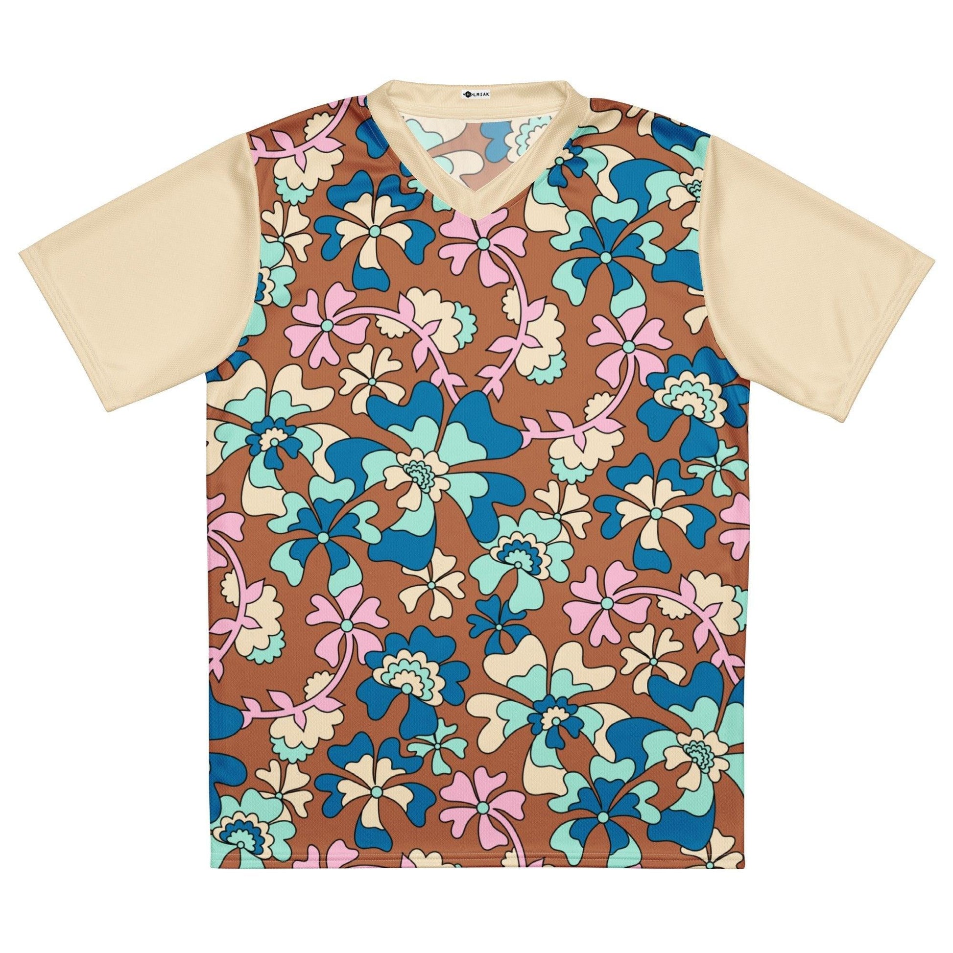 Sports Jersey - MISS PENNY blue brown - Timeless floral print 6XL