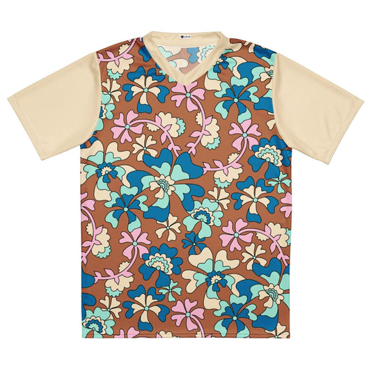 Sports Jersey - MISS PENNY blue brown - Timeless floral print 6XL