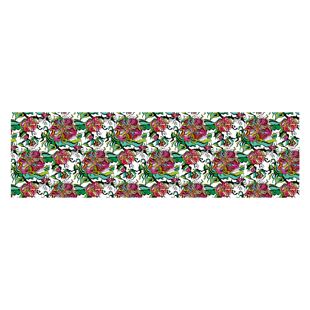 Scarf - BLOOM RIOT white - Edgy floral print