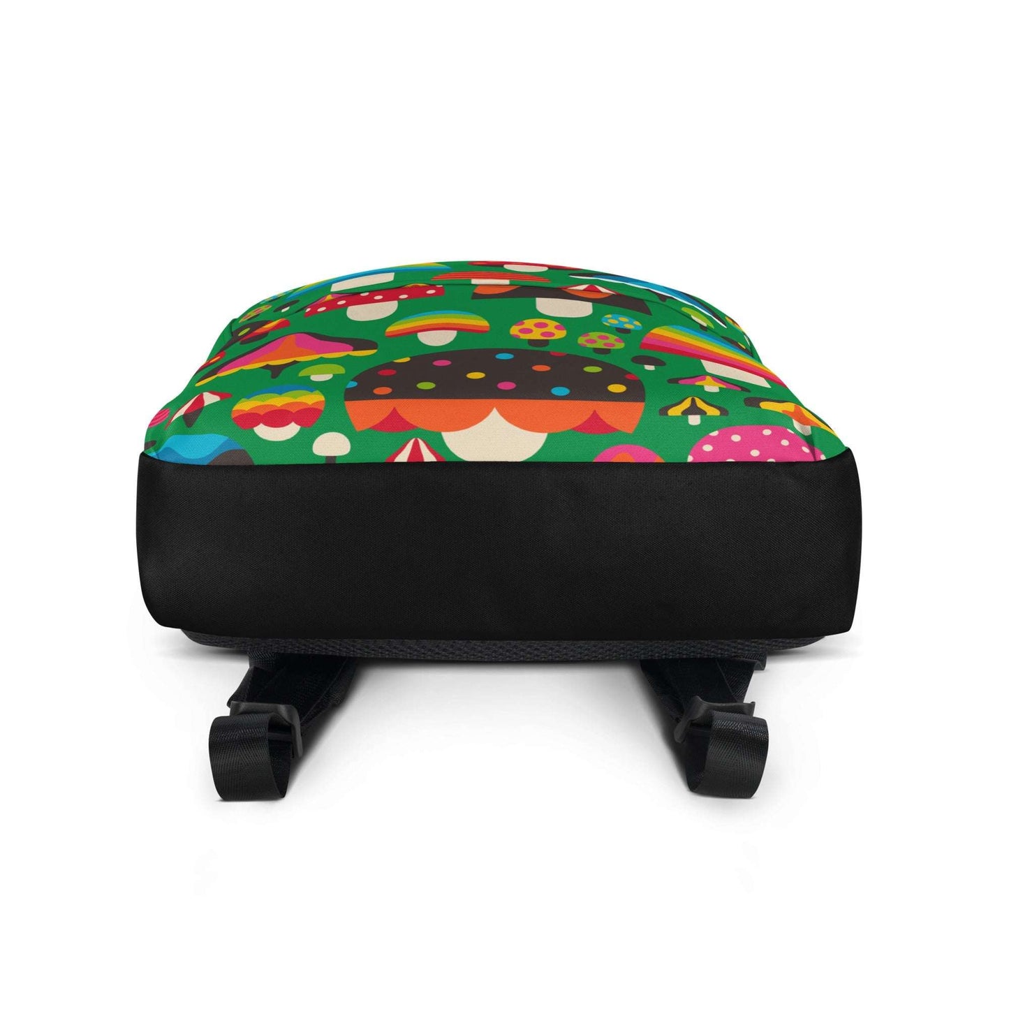 Backpack - MUSHROOM MANIA green - Colorful mushroom print