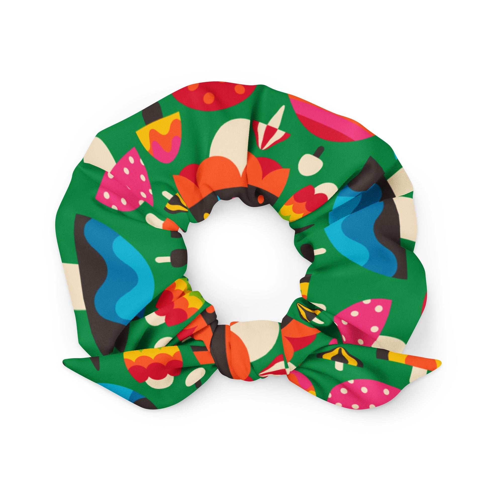 Scrunchie - MUSHROOM MANIA green - Colorful mushroom print Default Title