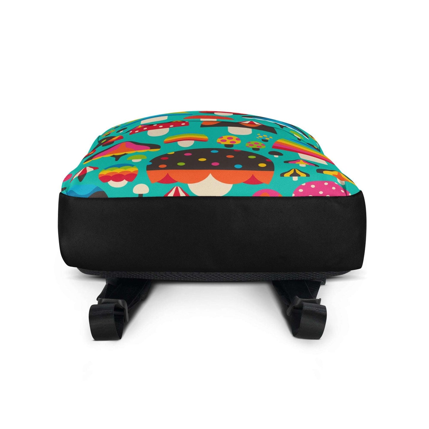 Backpack - MUSHROOM MANIA mint - Colorful mushroom print