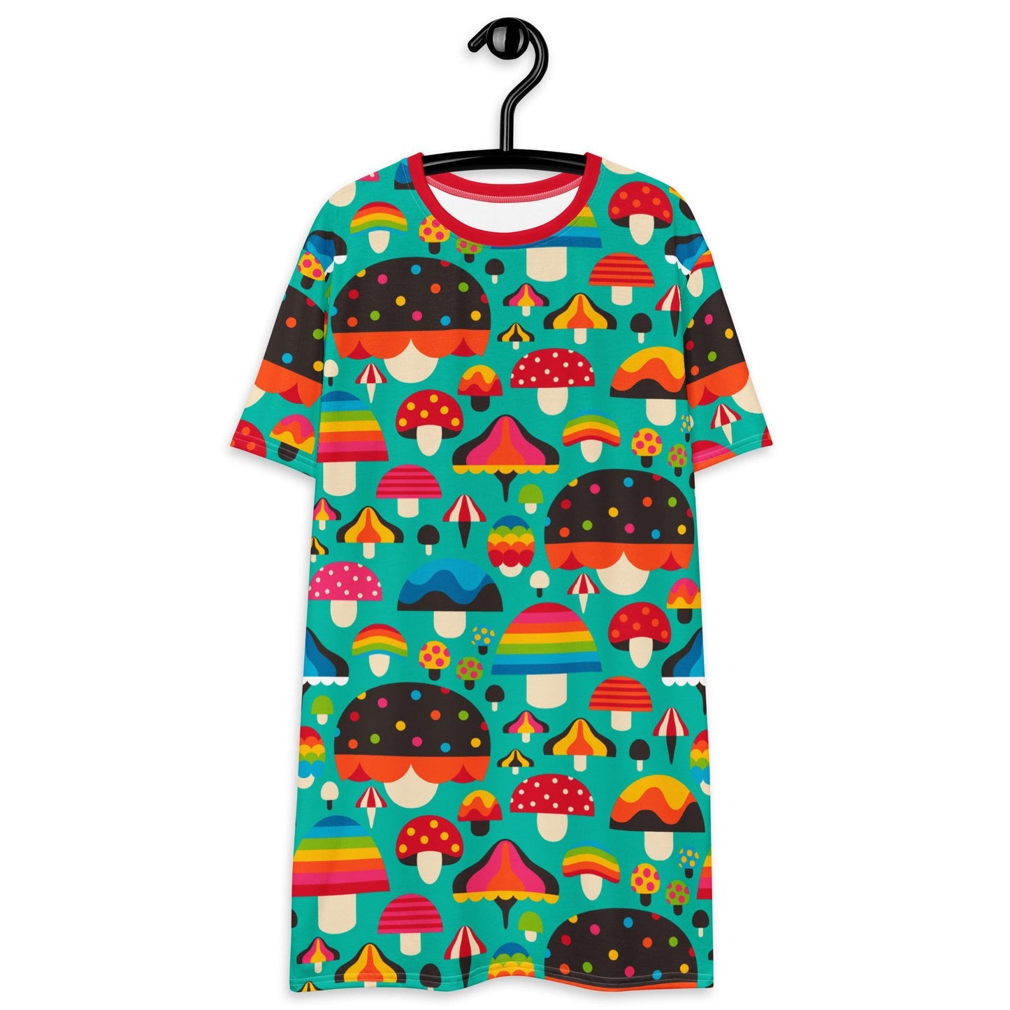 T-shirt dress - MUSHROOM MANIA mint - Colorful mushroom print 6XL