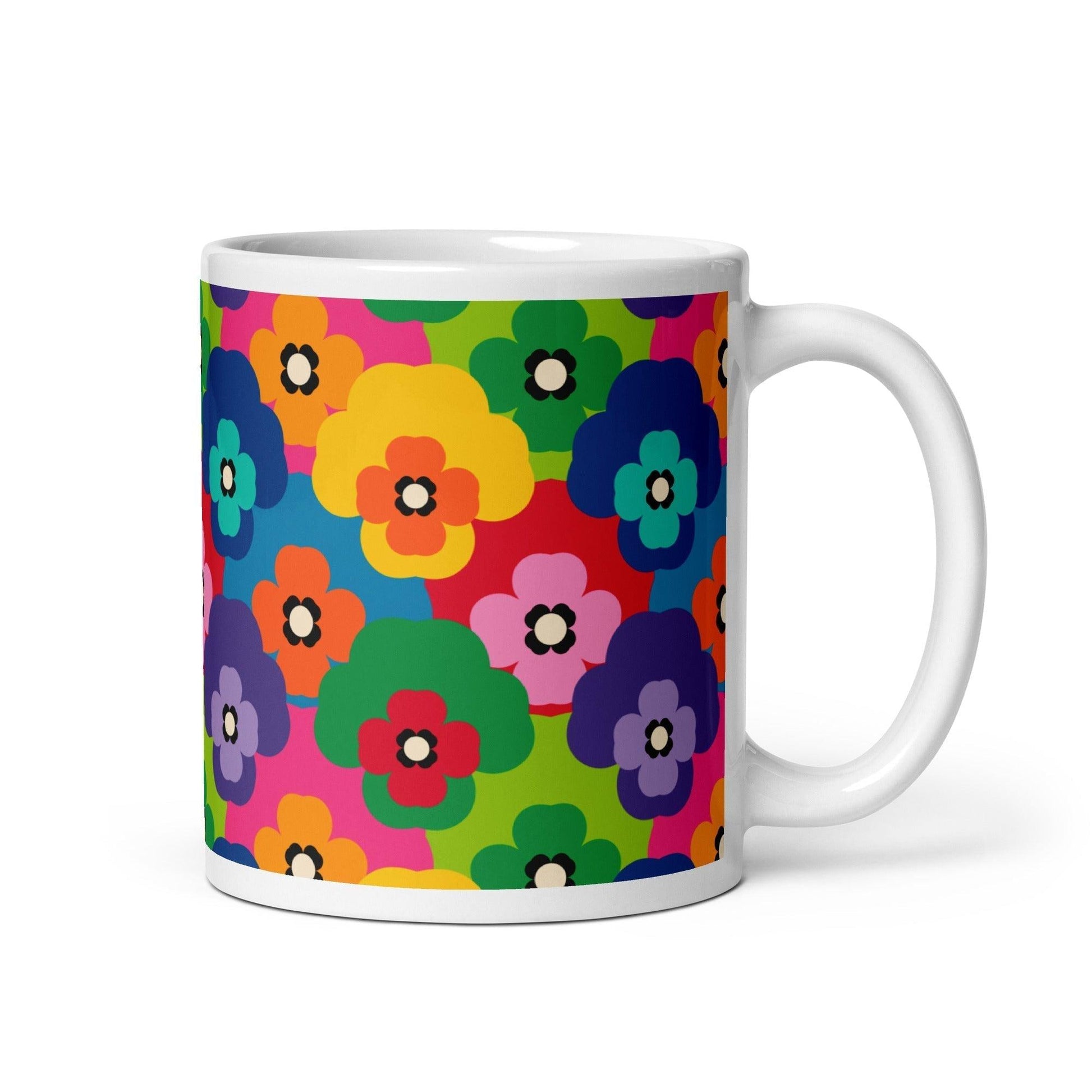 Mug - PANSY FAB - Colorful pansy flower print 11oz