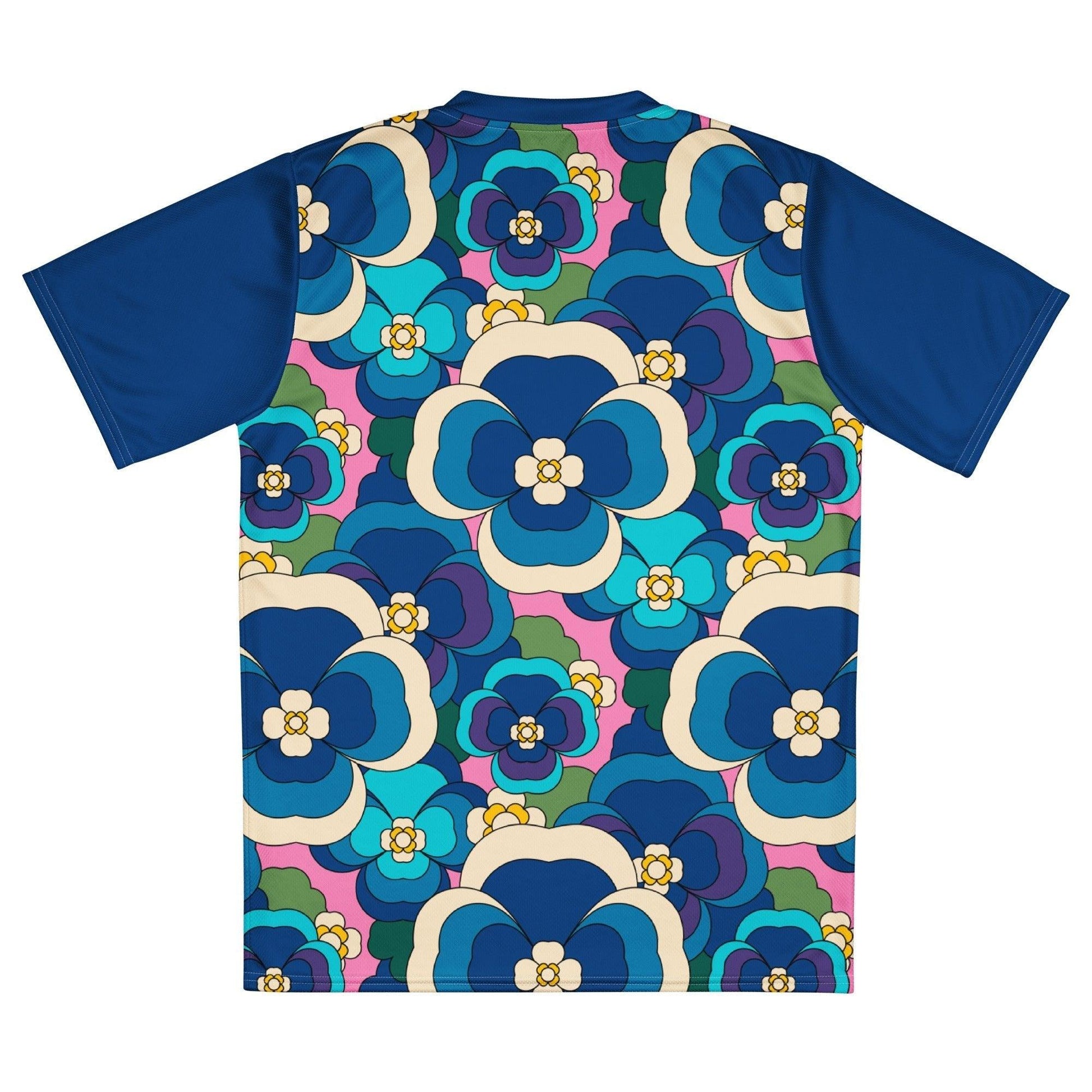 Sports Jersey - PANSY FANTASY blue pink - Retro pansy print