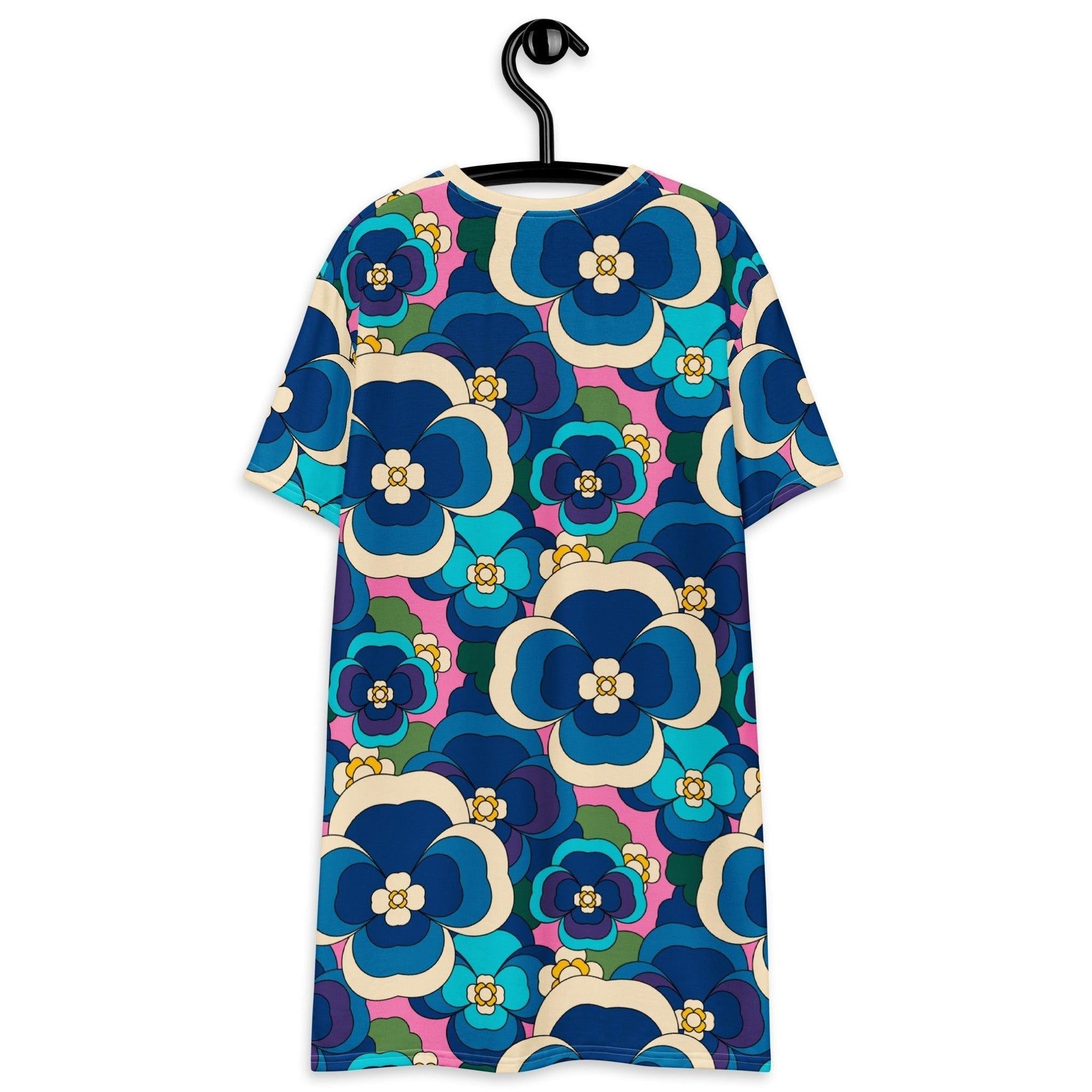 T-Shirt Dress - PANSY FANTASY blue pink