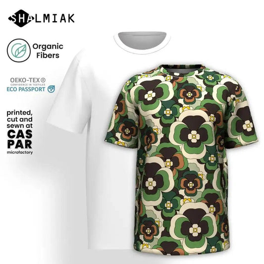 Organic Cotton T-Shirt - PANSY FANTASY green