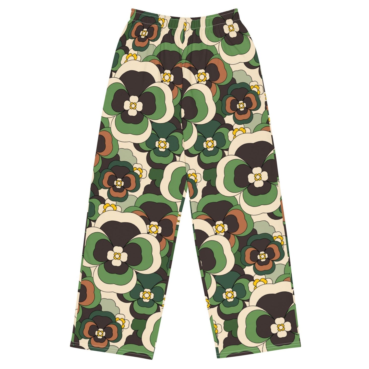 Pants - PANSY FANTASY green - Retro pansy print 6XL
