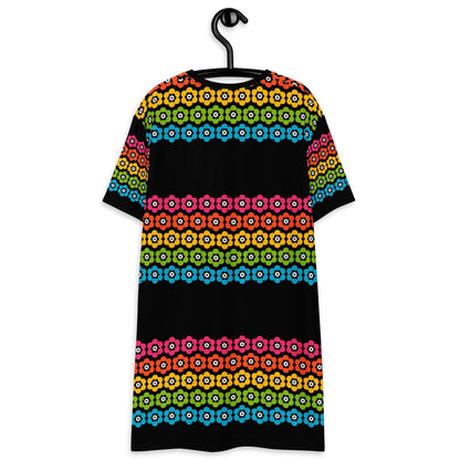 T-Shirt Dress - PEACOCK BLOOM happy