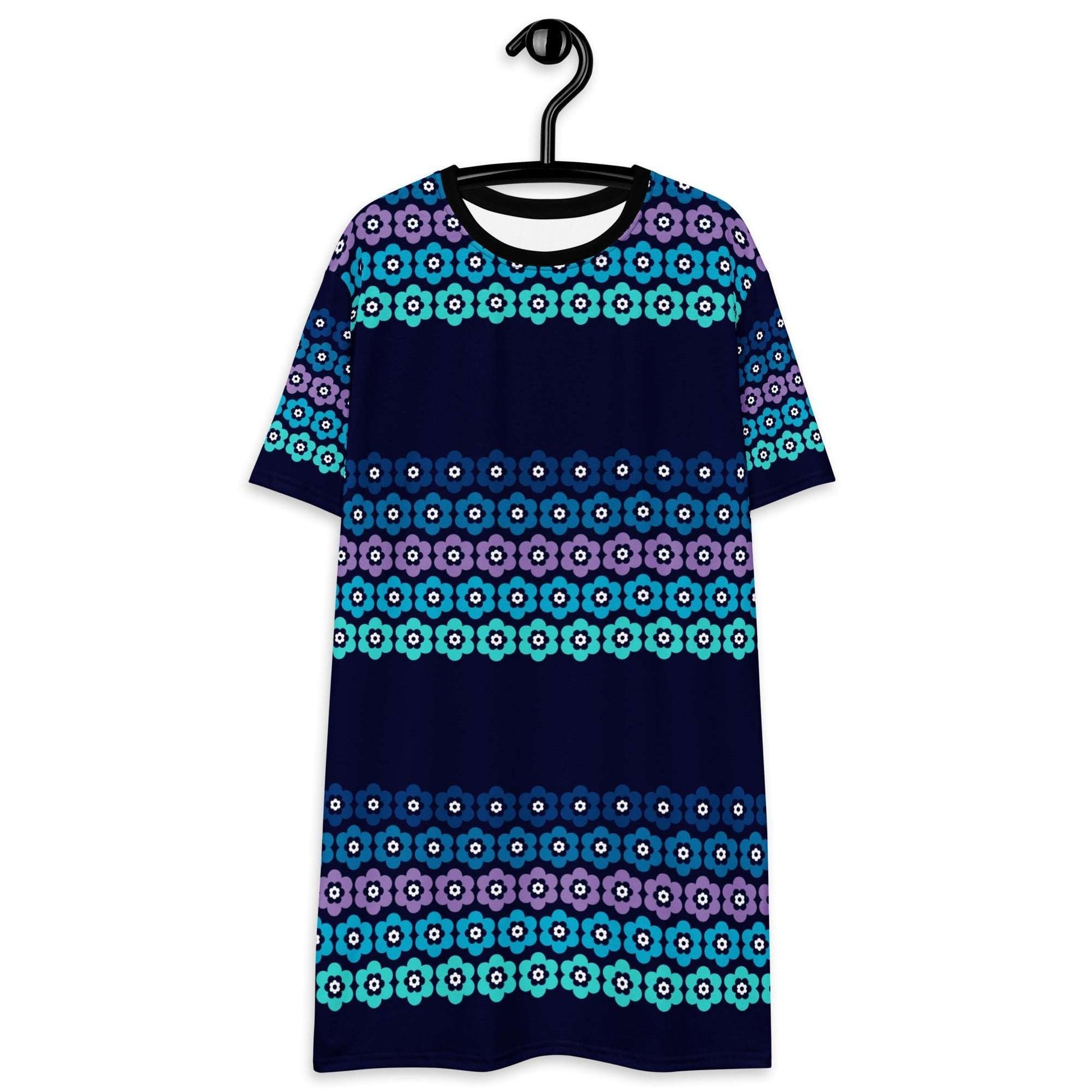 T-Shirt Dress - PEACOCK BLOOM mystic blue