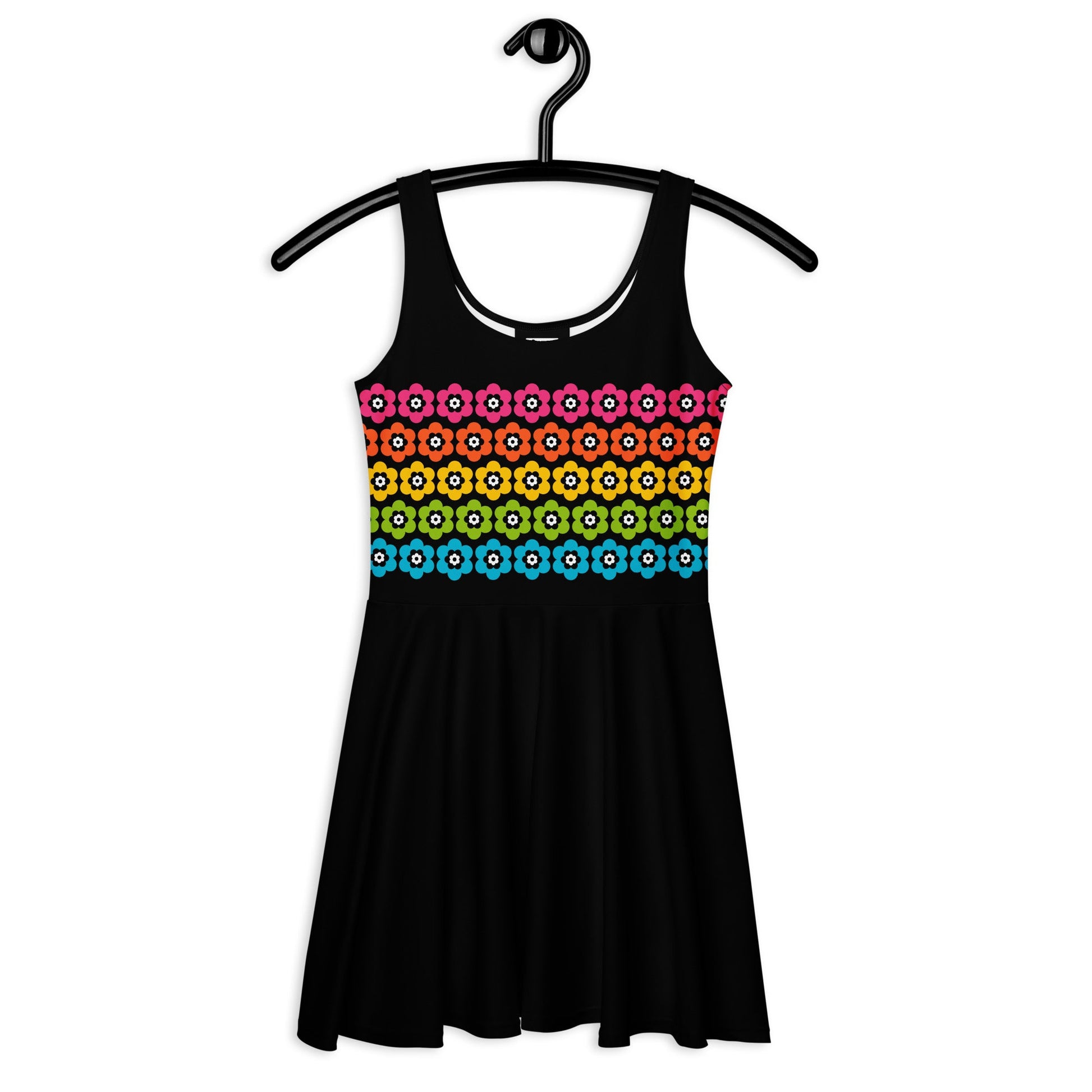 Skater Dress - PEACOCK BLOOM rainbow