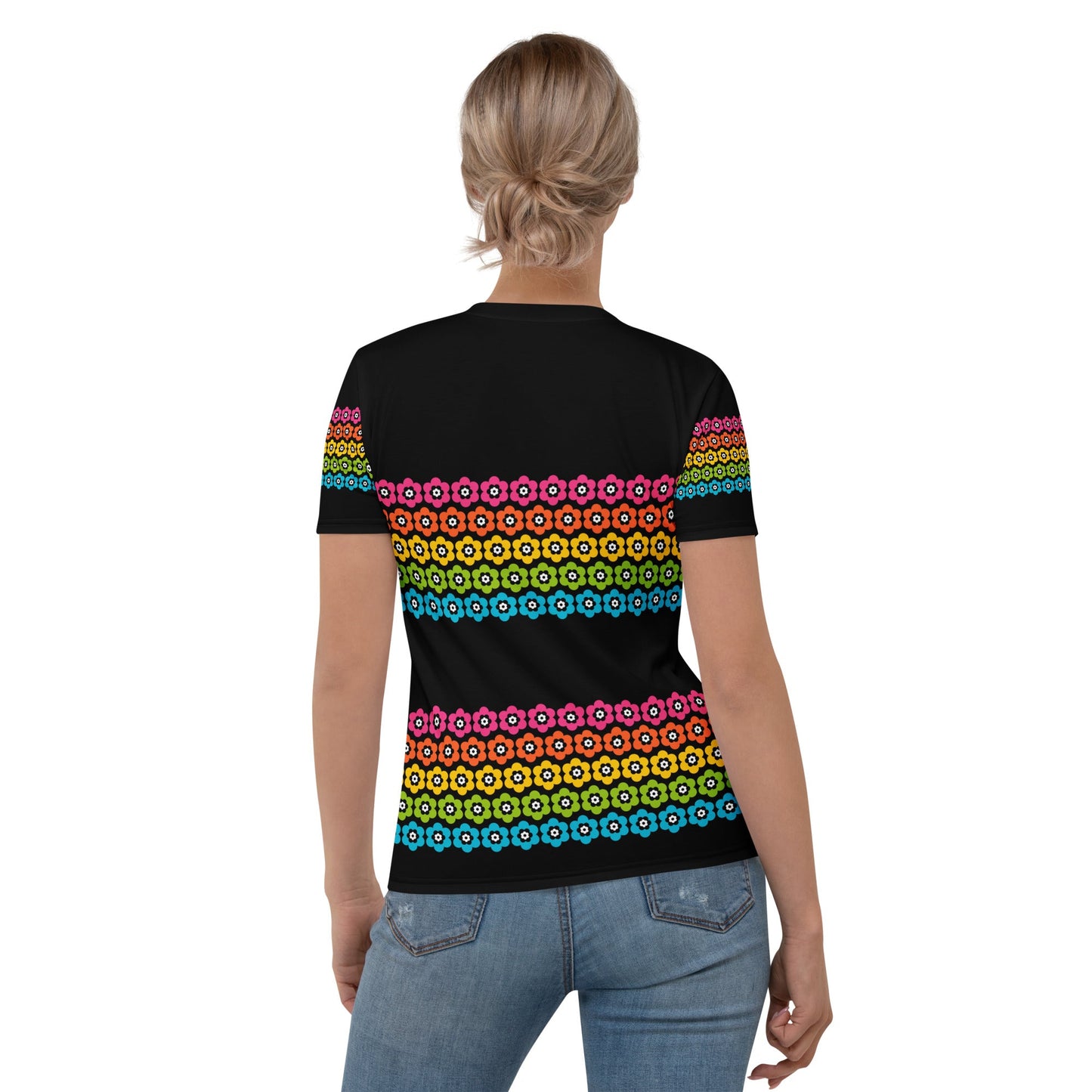 Woman's T-Shirt - PEACOCK BLOOM rainbow