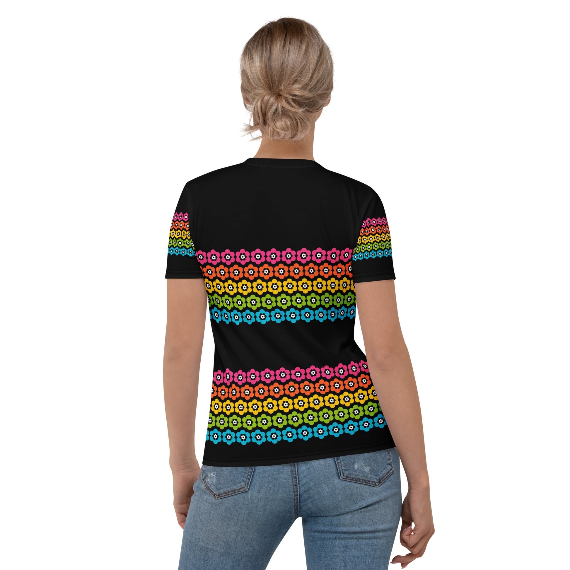 Woman's T-Shirt - PEACOCK BLOOM rainbow