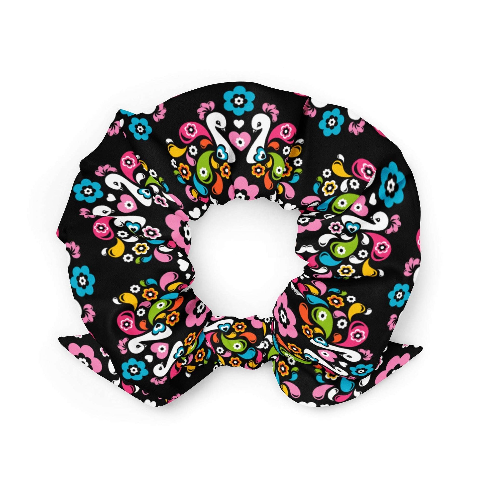 Scrunchie - PEACOCK LOVE happy - Glorious peacock print