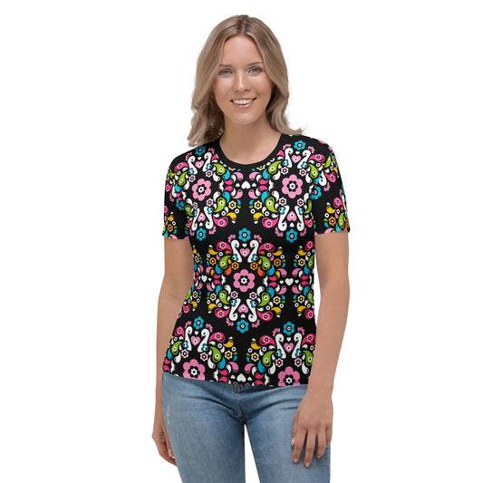 Woman's T-Shirt - PEACOCK LOVE happy