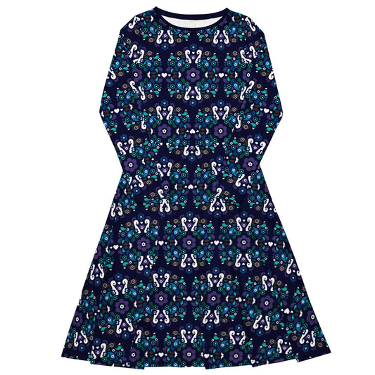 Midi Dress - PEACOCK LOVE mystic blue