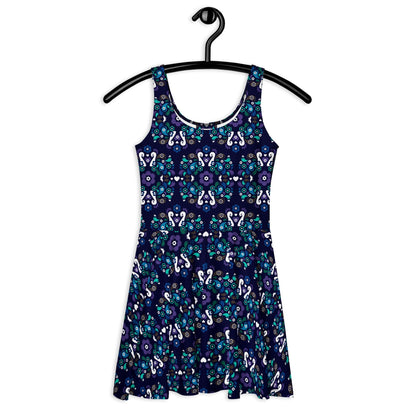 Skater Dress - PEACOCK LOVE mystic blue
