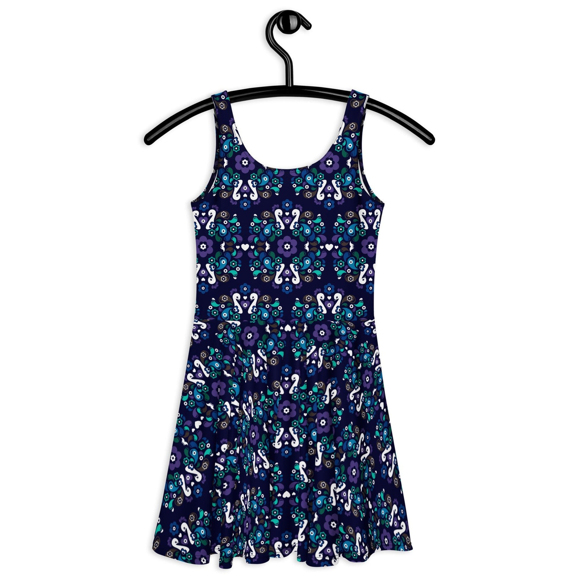Skater Dress - PEACOCK LOVE mystic blue