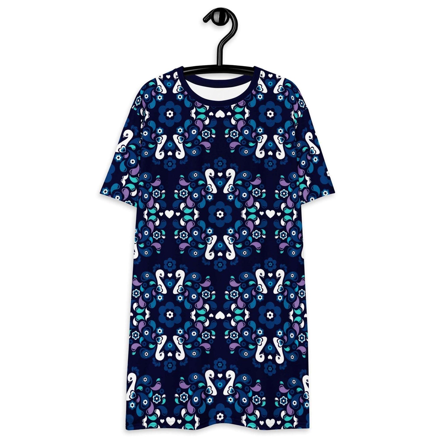 T-Shirt Dress - PEACOCK LOVE mystic blue