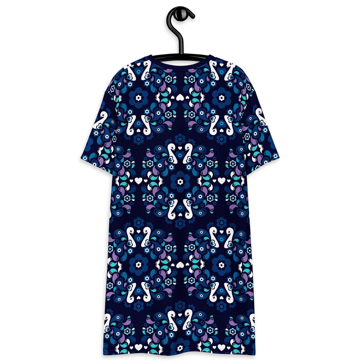 T-Shirt Dress - PEACOCK LOVE mystic blue