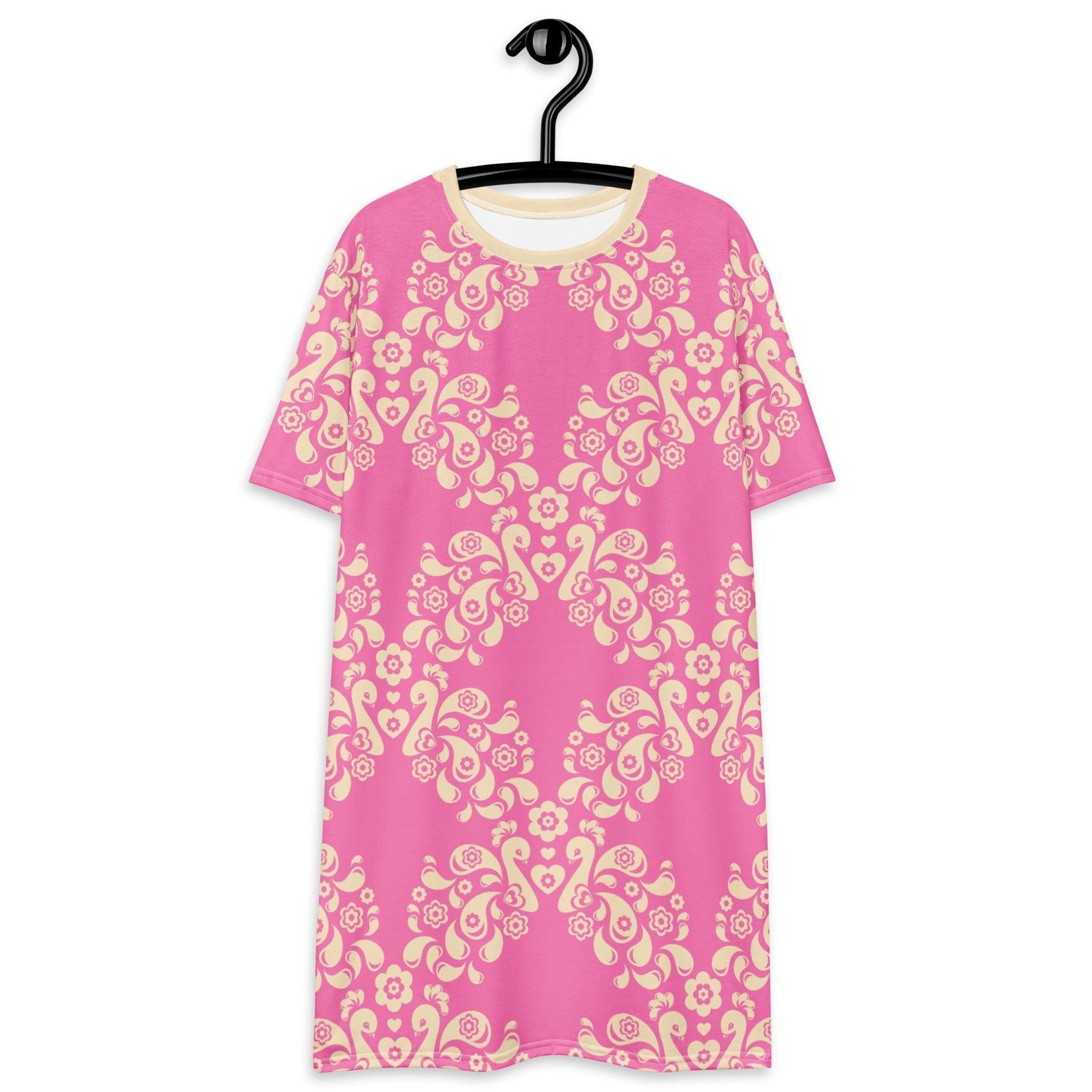 T-Shirt Dress - PEACOCK LOVE pink