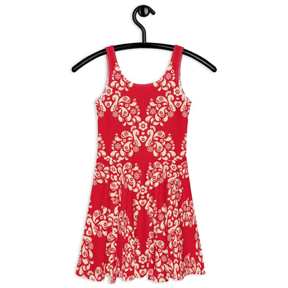 Skater Dress - PEACOCK LOVE red